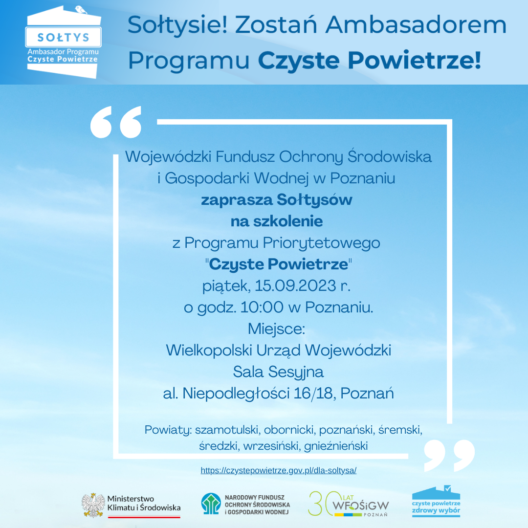 Sołtys ambasadorem Czystego Powietrza